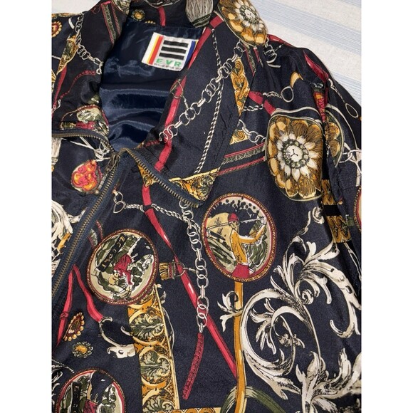 EVR Silk Jacket Womens Medium Golfer Country Club Div Rousso Bomber Bit & Bridle - Picture 7 of 12